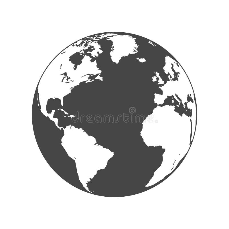 Vector Logo Globe, Earth Icon, Earth Logo on White Stock Vector