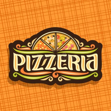 Vector Logo For Italian Pizzeria Stock Vector Illustration Of Menu 