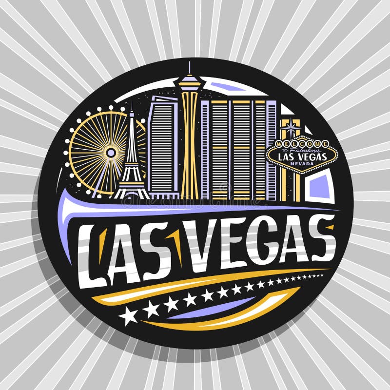 Las Vegas Black Round Stamp Stock Vector - Illustration of round ...