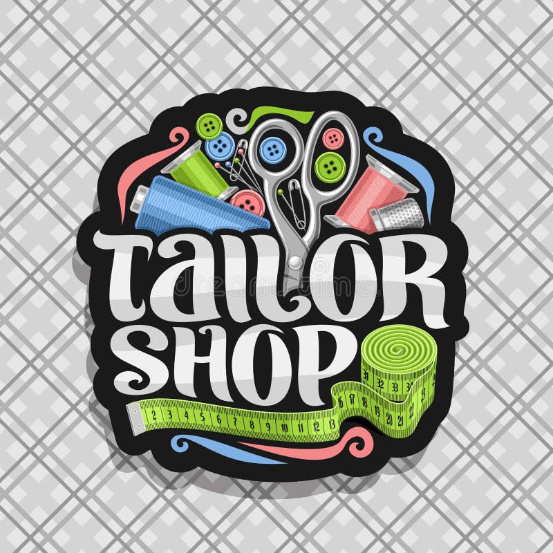 Vector Logo for Tailor Shop Stock Vector - Illustration of decorative ...