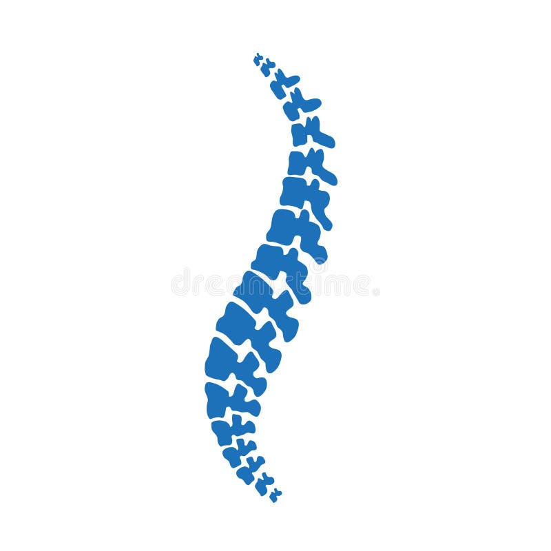 Vector logo template. Human spine isolated silhouette illustration. stock illustration Vector logo template. Human spine isolated silhouette illustration. stock illustration