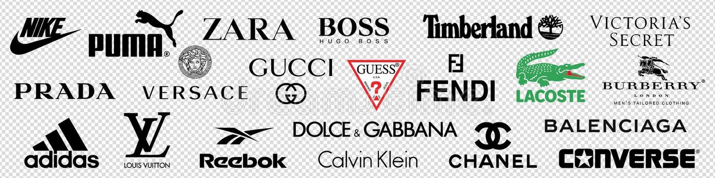 Clothing Brands Logos Stock Illustrations – 161 Clothing Brands Logos ...