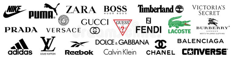 Clothing Brands Logos Stock Illustrations – 161 Clothing Brands Logos ...