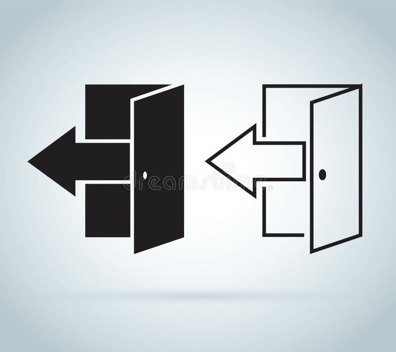 Vector logout icon exit sign or register logout button. stock illustration
