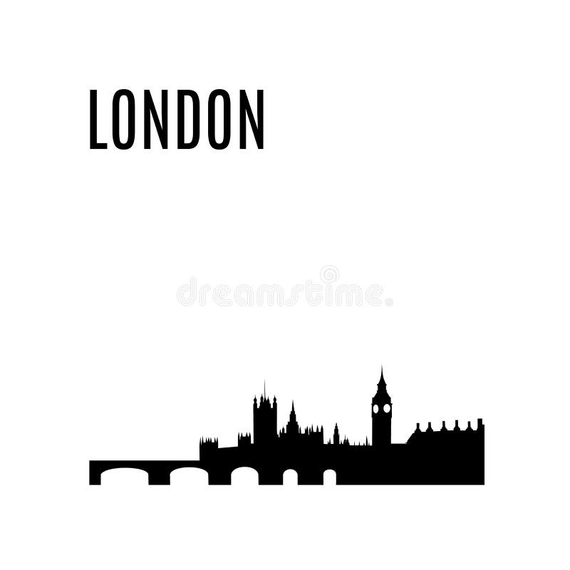 Vector London City skyline black silhouette stock illustration Vector London City skyline black silhouette stock illustration