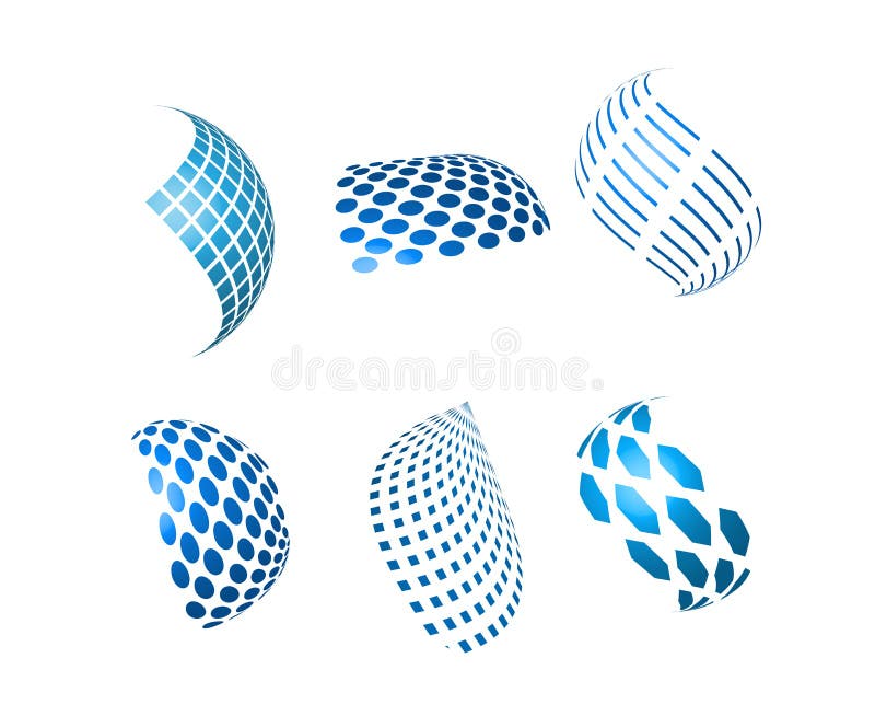 Vector los iconos azules abstractos del logotipo del negocio y de la tecnología, rejillas, cuadrados, modelos de los círculos libre illustration Vector los iconos azules abstractos del logotipo del negocio y de la tecnología, rejillas, cuadrados, modelos de los círculos libre illustration