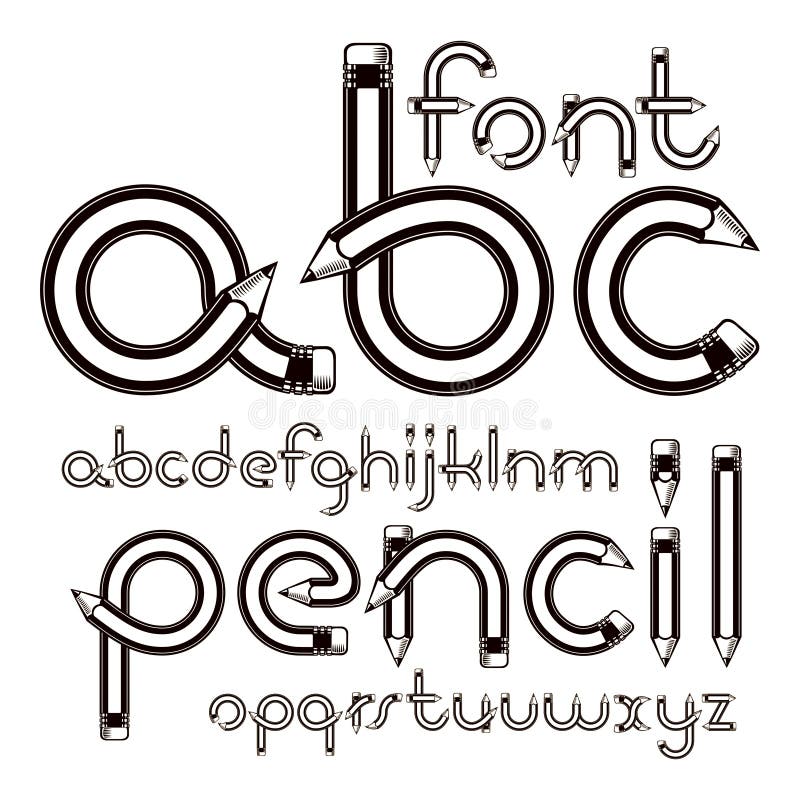 Vector Lower Case Alphabet Letters Collection Made Using Office Stock