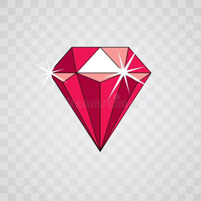Vector luxury faceted decorative element. Glossy diamond icon. vector illustration