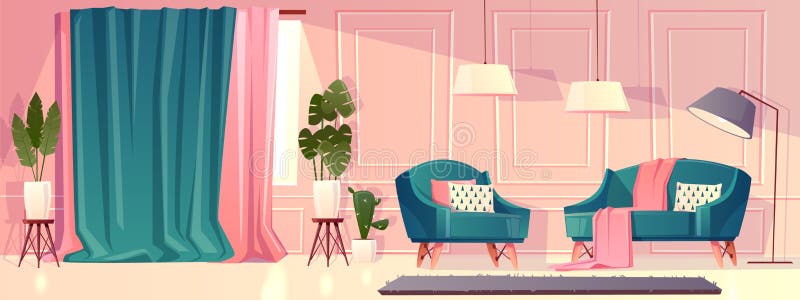 Vector Luxury Living Room in Pink Color Stock Vector - Illustration of design, hall: 135637744 Vector Luxury Living Room in Pink Color Stock Vector - Illustration of design, hall: 135637744
