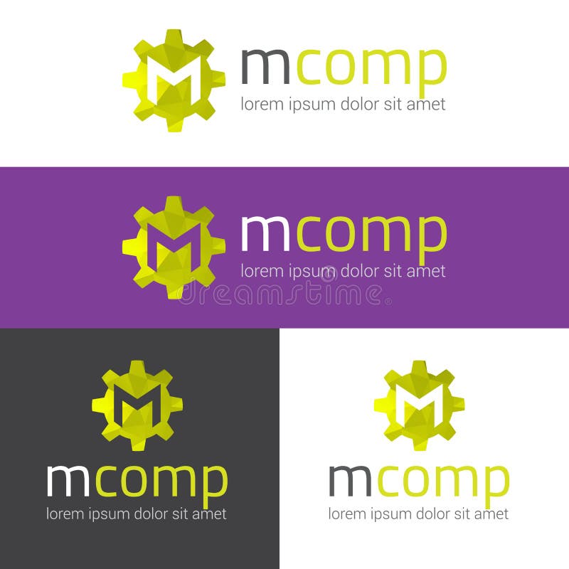 Mm m letter modern logo design with yellow Vector Image