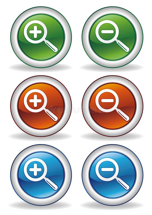 Vector magnifier button vector illustration