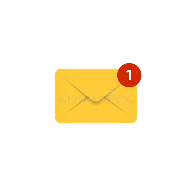 Vector mail icon. Envelope realistic sign. Element for design interface mobile app or website. Message symbol vector illustration Vector mail icon. Envelope realistic sign. Element for design interface mobile app or website. Message symbol vector illustration
