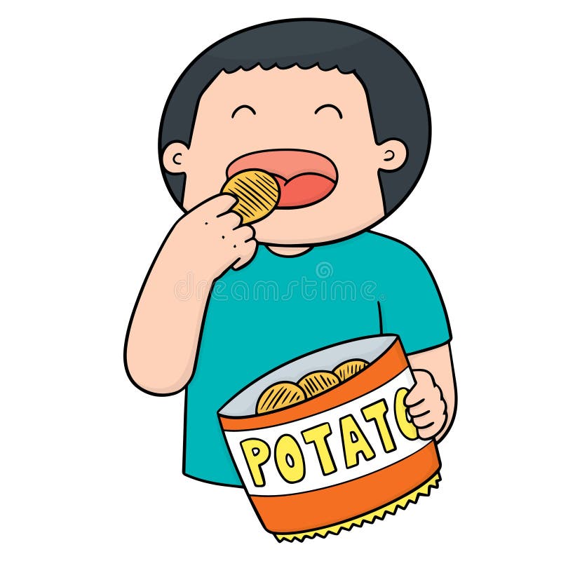 Vector of Man Eating Potatoes Stock Vector - Illustration of crisp, chip: 120420974 Vector of Man Eating Potatoes Stock Vector - Illustration of crisp, chip: 120420974