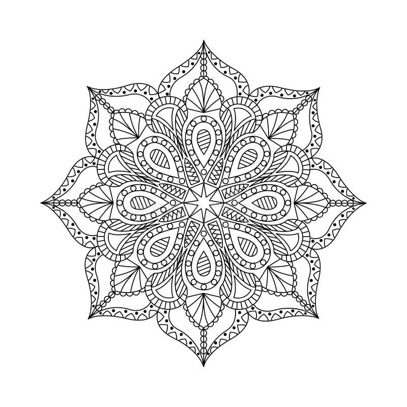 vector mandala for coloring book isolated round pattern