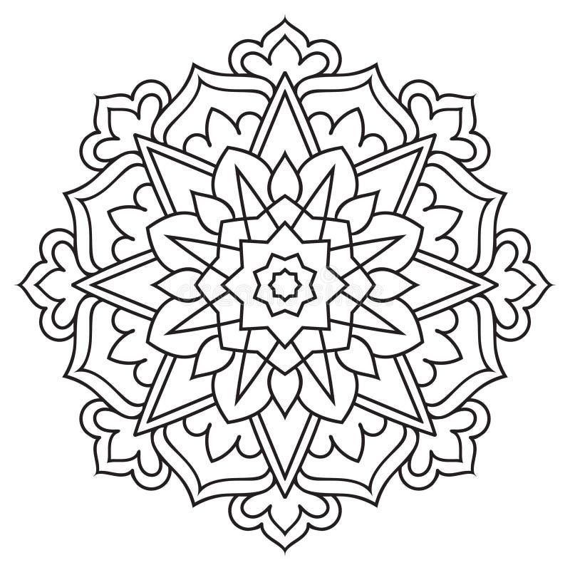 Mandala Adult Coloring Page Stock Vector - Illustration of design ...