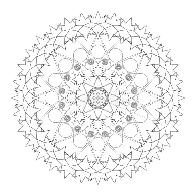 Mandala Simples Do Vetor Preto E Branco, Composta Por Pétalas De