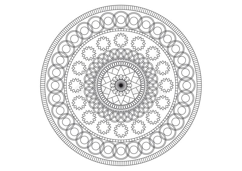 Mandala Simples Do Vetor Preto E Branco, Composta Por Pétalas De