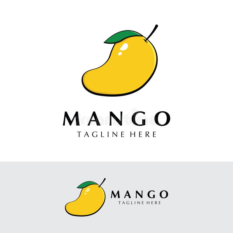 Vector Mango Fruit Logo Template. Mango Icon in Flat Concept Stock