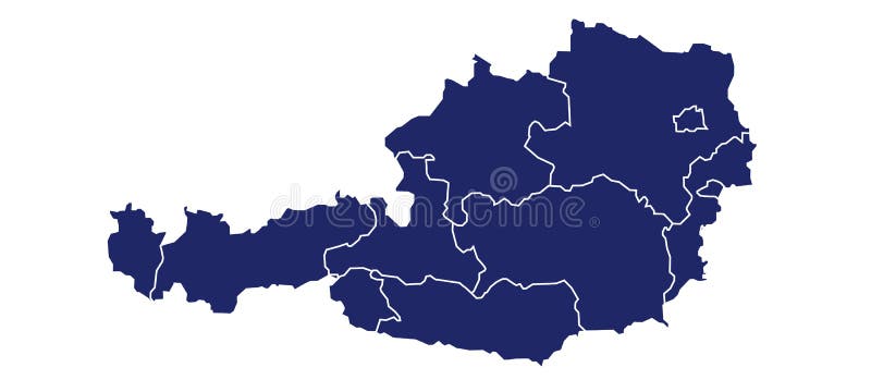 Vector map of austria vector illustration