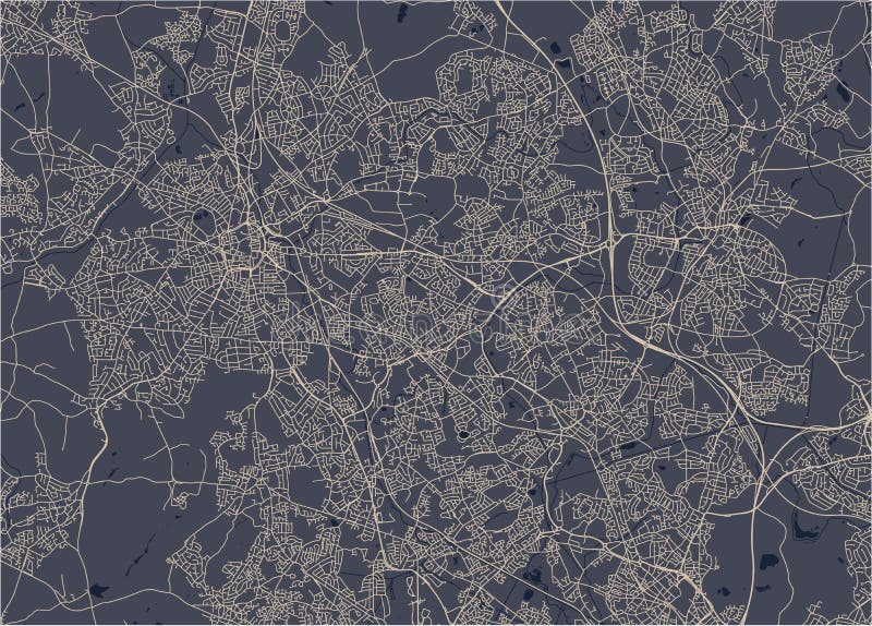 Map of the city of Birmingham, Wolverhampton, English Midlands, United Kingdom, England. Vector map of the city of Birmingham, Wolverhampton, English Midlands stock photography Map of the city of Birmingham, Wolverhampton, English Midlands, United Kingdom, England. Vector map of the city of Birmingham, Wolverhampton, English Midlands stock photography
