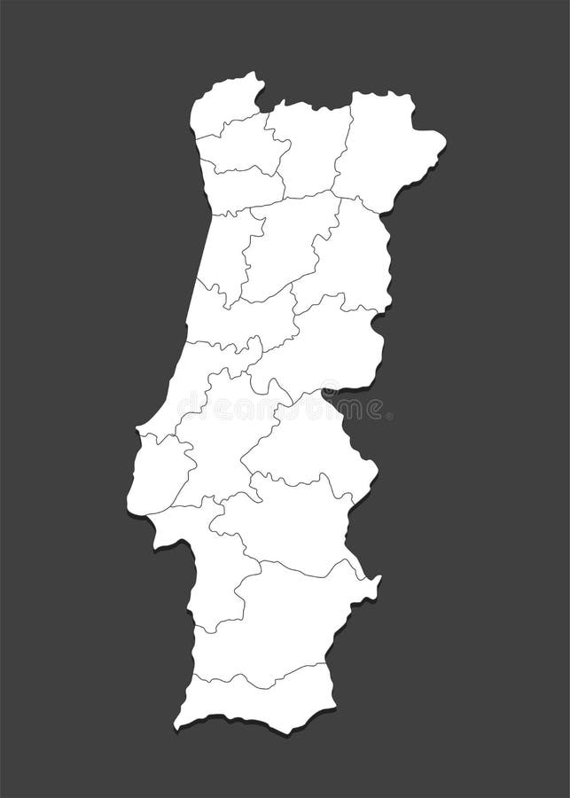 Gray Portugal Map Regions Stock Photos and Pictures - 654 Images