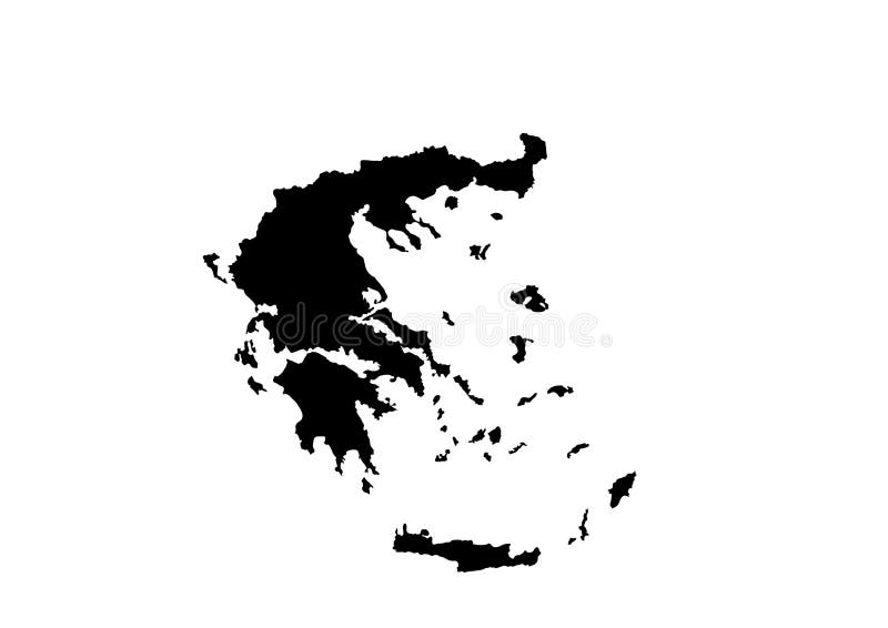 Greece State Map Vector Silhouette Stock Vector Illustration of