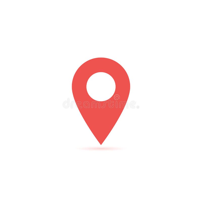 Vector map location icon isolated with soft shadow. Element for design ui app website interface. Blank template. Position pin vector illustration