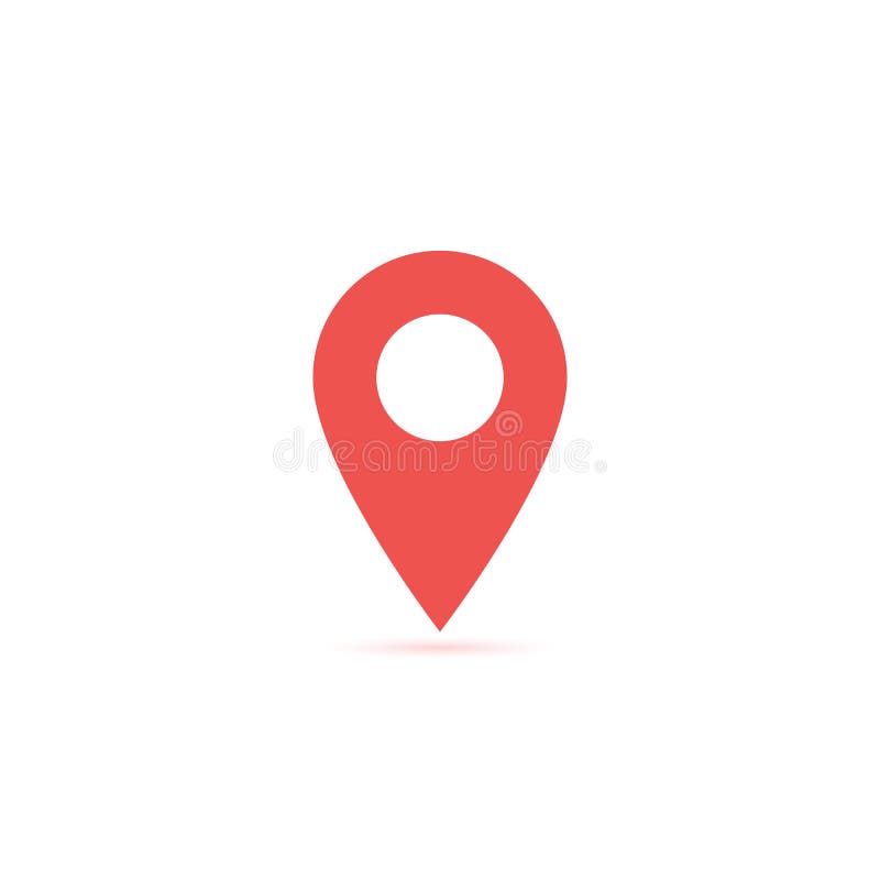 Vector map location icon isolated with soft shadow. Element for design ui app website interface. Blank template. Position pin