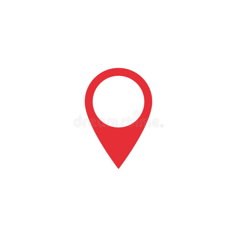 Vector map location icon. Map location shape. Red location tag. Element for design ui app website interface. Position pin vector illustration