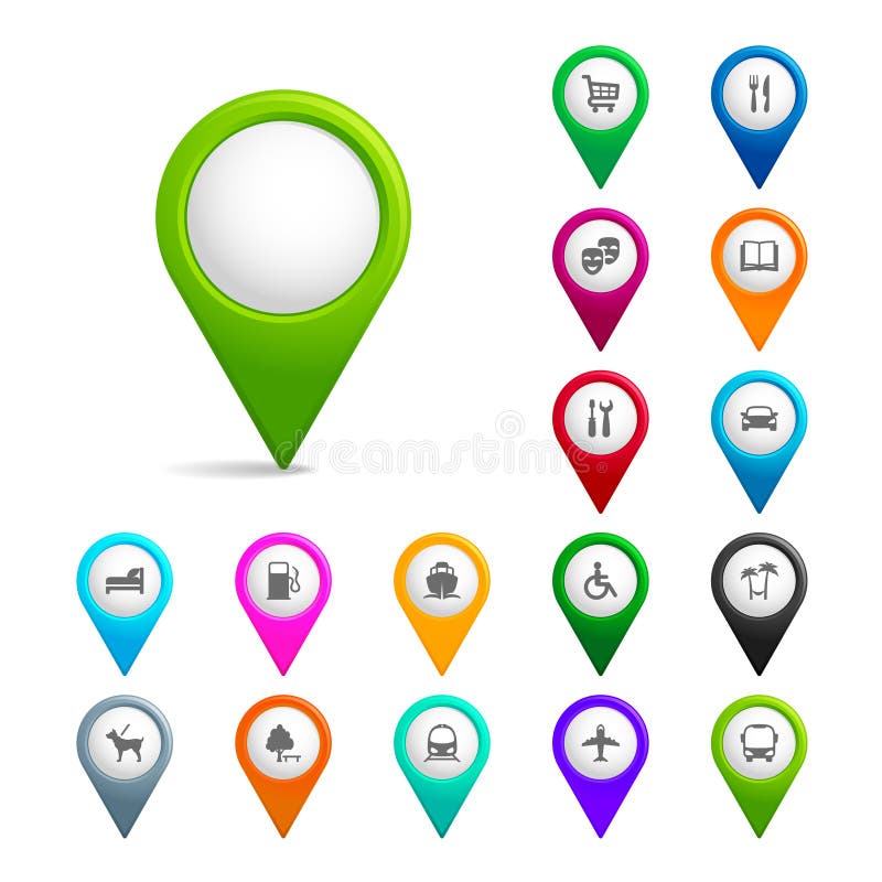 Vector map pointers stock illustration