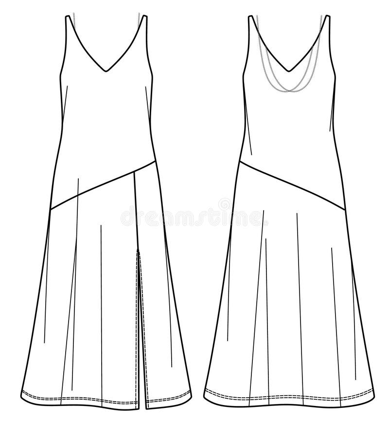 Dress Technical Drawing Stock Illustrations – 8,392 Dress Technical ...