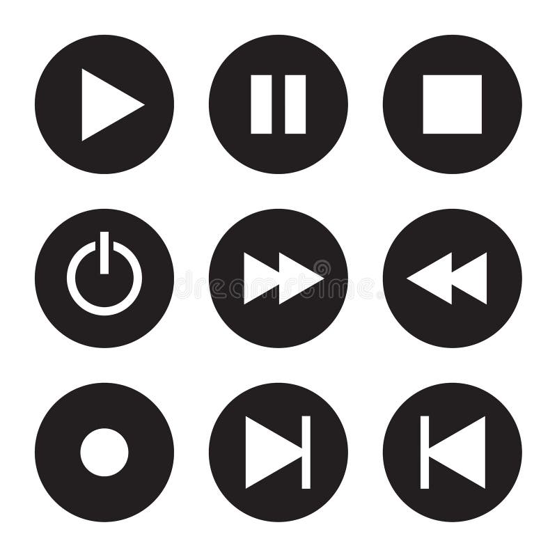 Vector media player. stock vector. Illustration of skip 151407958