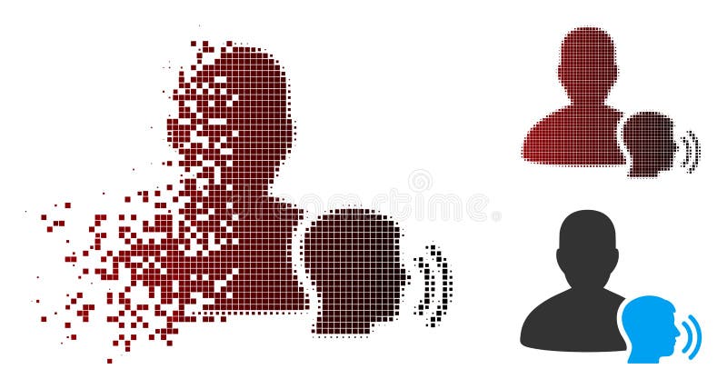 Fragmented Pixel Halftone Medium Icon vector illustration
