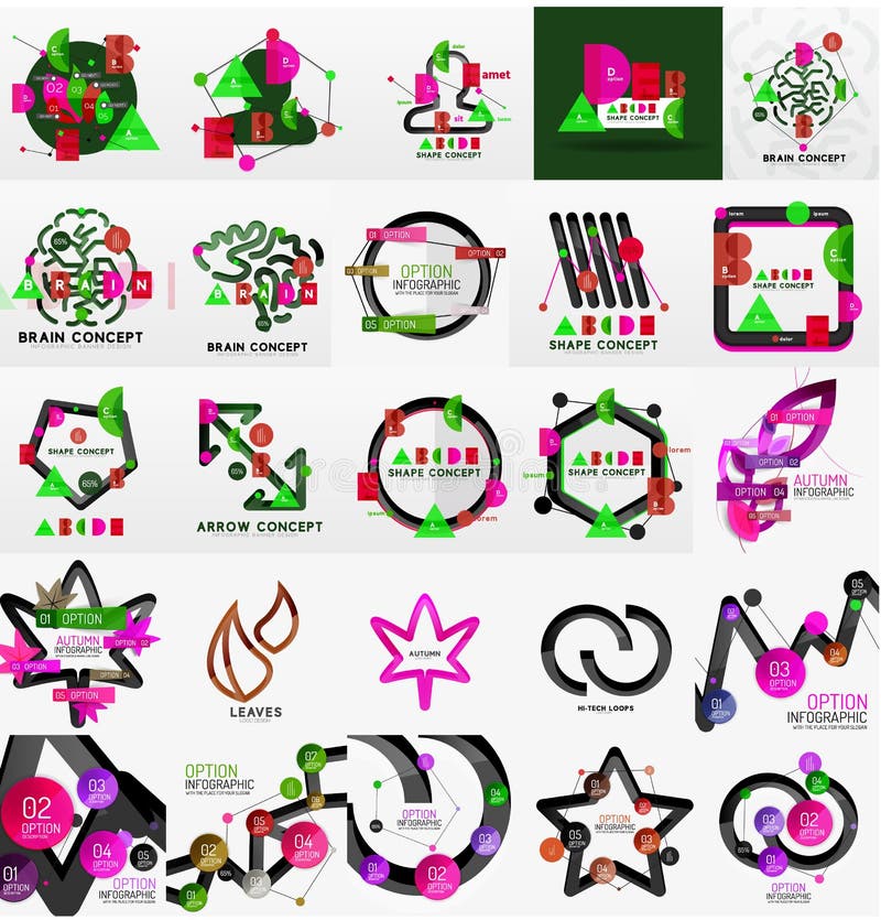 Vector mega collection of line and sticker