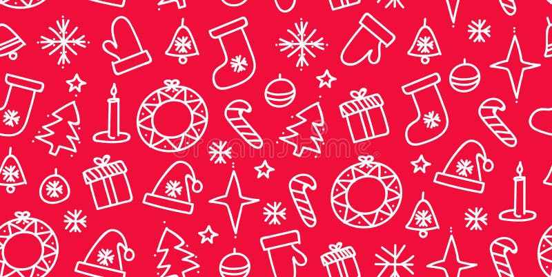 Vector Merry Cenni di Natale con icone di scarabocchio Baule e palle di Natale, dolci, caramelle royalty illustrazione gratis Vector Merry Cenni di Natale con icone di scarabocchio Baule e palle di Natale, dolci, caramelle royalty illustrazione gratis
