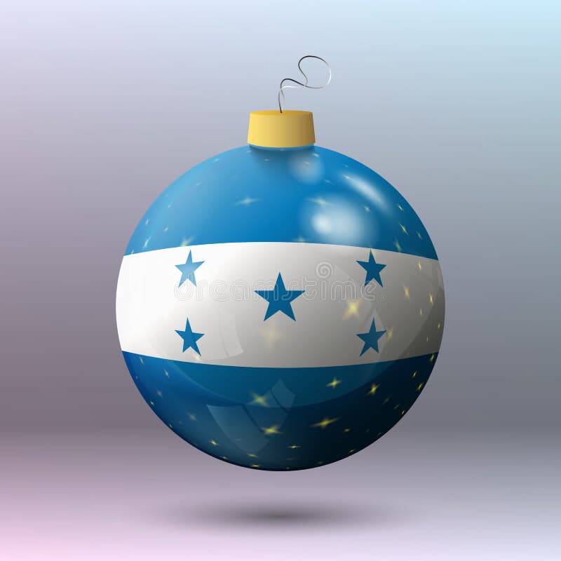Vector - Merry Christmas Ball with Honduras Flag Stock Illustration