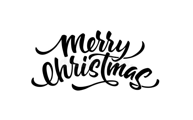 Vector Merry Christmas Lettering Script Ink Sign Stock Vector ...