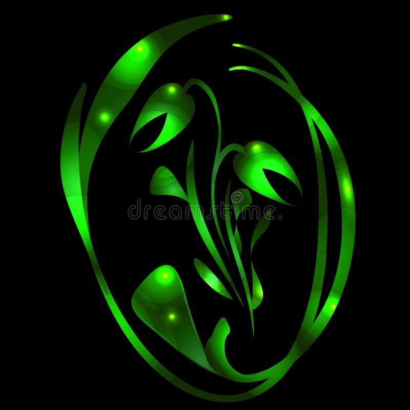 Vector metaaltulp in groene glans voor de prentbriefkaar vector illustratie Vector metaaltulp in groene glans voor de prentbriefkaar vector illustratie