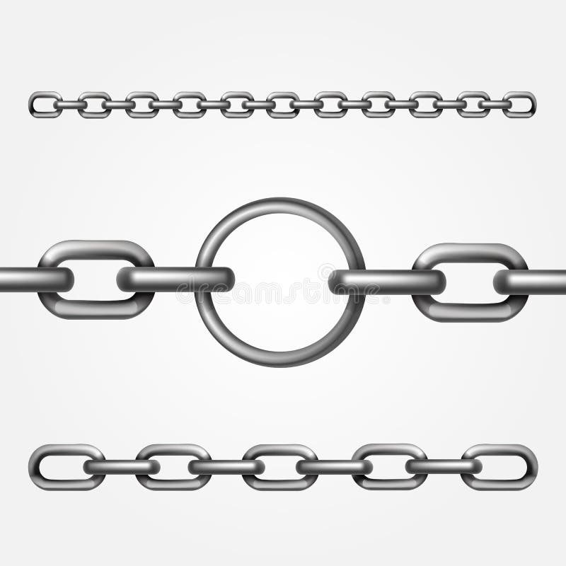 Metal chains or shackles isolated on a transparent background Stock Vector