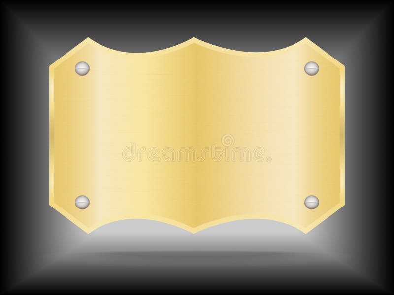 Vector Metallic Gold Name Plate Or Gold Label Metal Stock Vector