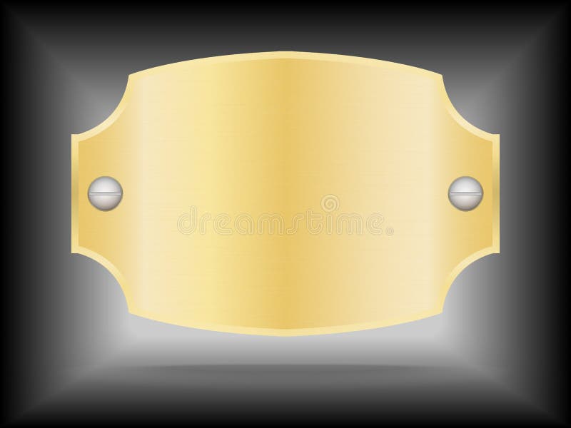Vector Metallic Gold Name Plate or Gold Label Metal Stock Vector
