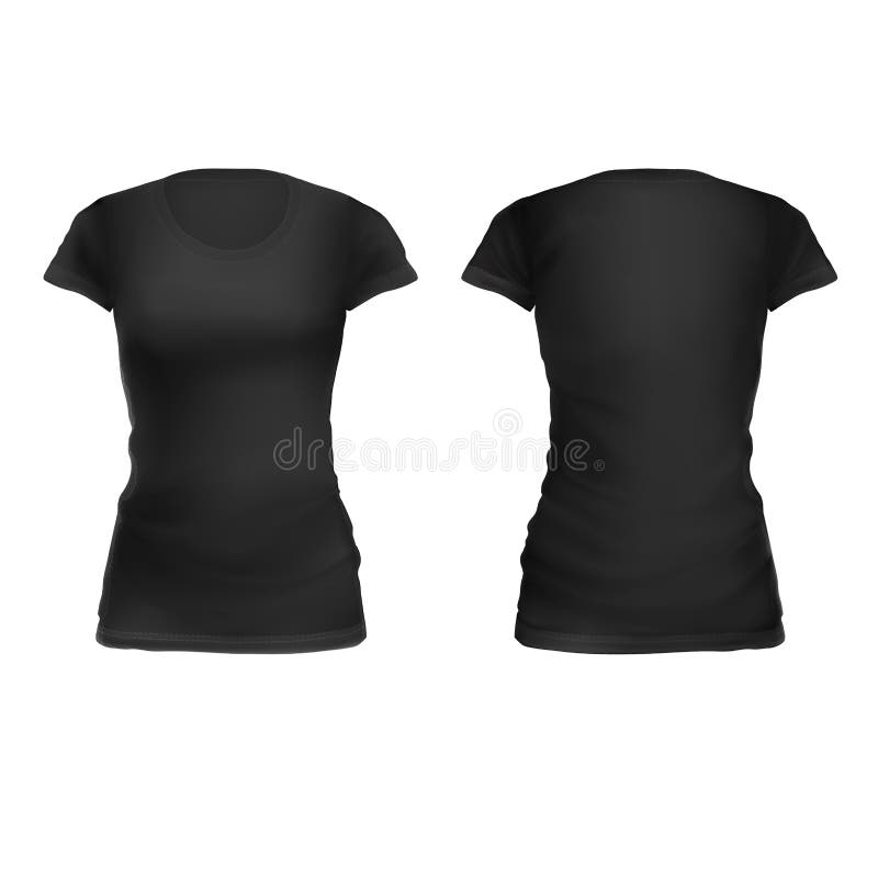 Download Women's T-shirt (front And Back View) Stock Vector ...