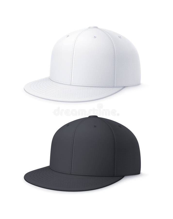 Black flat bill cap stock vector. Illustration of modern - 194414177