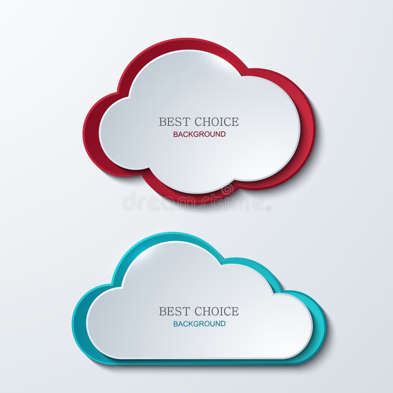 Vector modern clouds banners set. 2 variants. Business elemetn design. Eps10