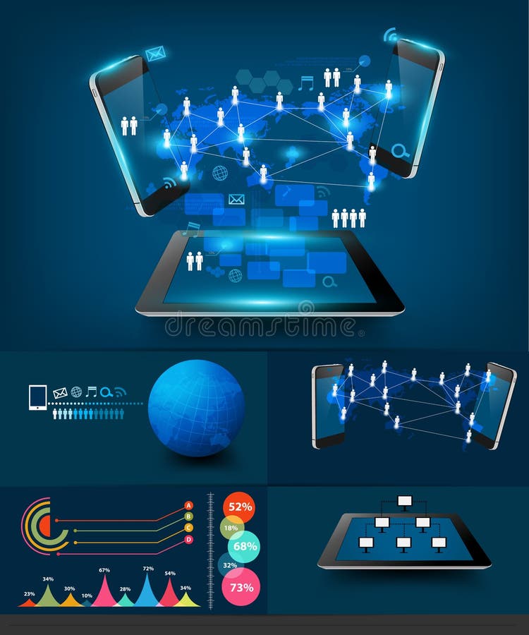 Vector modern infographics business technology com stock illustration
