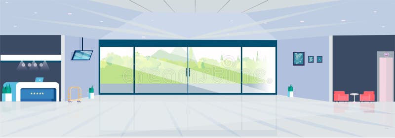 Vector of a modern reception area lobby of a contemporary hotel vector illustration