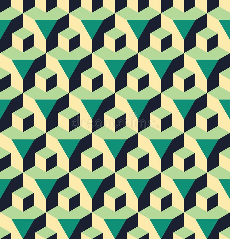 Vector modern seamless colorful geometry cube prism pattern, color abstract stock illustration Vector modern seamless colorful geometry cube prism pattern, color abstract stock illustration