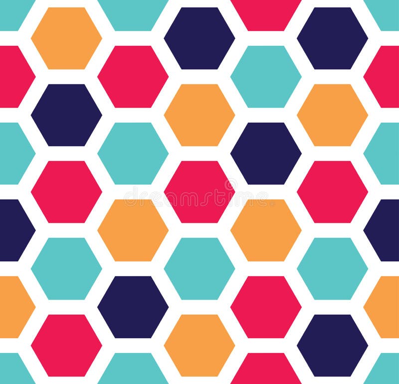 Vector modern seamless colorful geometry hexagon pattern, color abstract