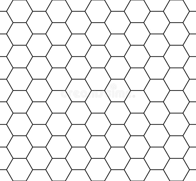 Vector modern seamless geometry pattern hexagon, black and white honeycomb abstract
