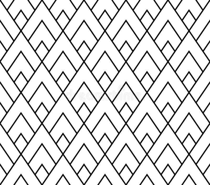Vector modern seamless geometry pattern triangle, black and white abstract royalty free illustration
